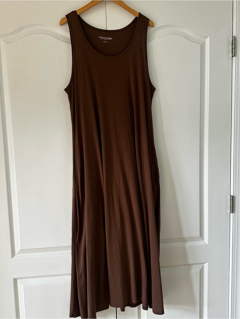 Soft Surroundings Chocolate Brown Sleeveless Maxi Dress